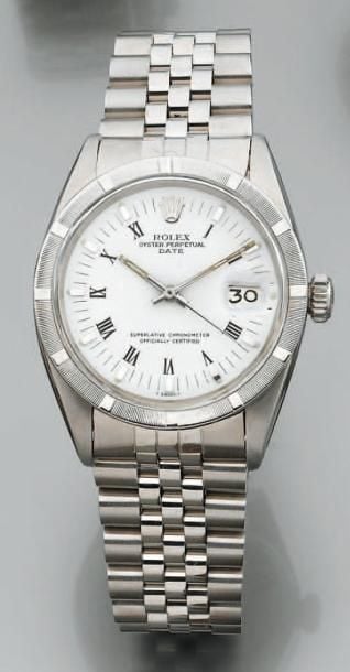 BRACELET MONTRE, ronde, en acie