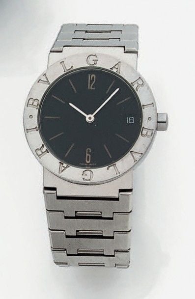 BRACELET MONTRE ronde en acier, modèle «BB 30 SSD