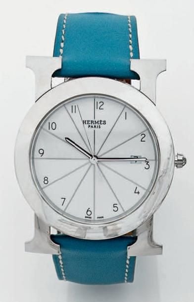 BRACELET MONTRE ronde en acier, modèle «Heure H ronde