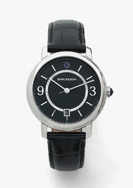 •BRACELET MONTRE ronde en acier, modèle «Je ne sonne que les heures heureuses