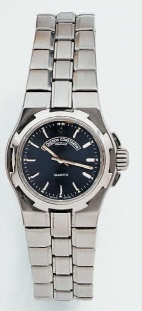 BRACELET MONTRE ronde en acier, modèle «Overseas