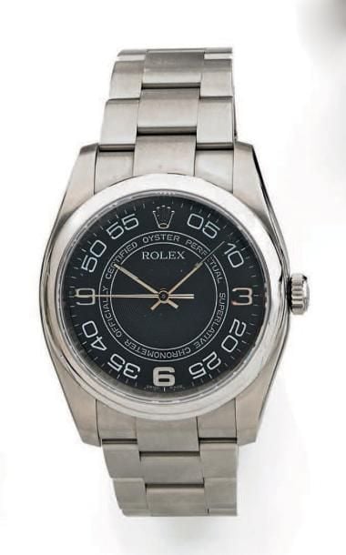 BRACELET MONTRE ronde, en acier, modèle «Oyster Perpetual