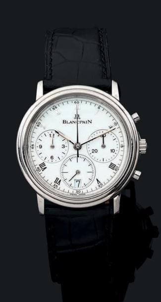 BRACELET MONTRE ronde en acier trois compteurs, modèle «Villeret