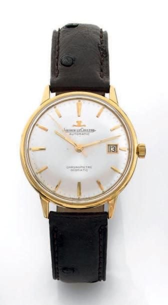 BRACELET MONTRE ronde en or jaune (750 millièmes), modèle «Geomatic