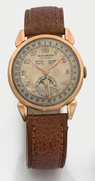 BRACELET MONTRE ronde en or rose (750 millièmes