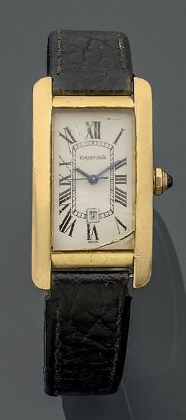 BRACELET MONTRE «Tank Américaine» en or jaune (750 millièmes