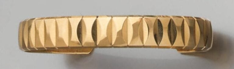 BRACELET rigide ouvert en or jaune facett