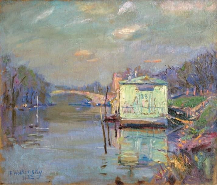 Bras de Seine à Neuilly (1922) Huile sur toile, signée et datée en bas à gauch