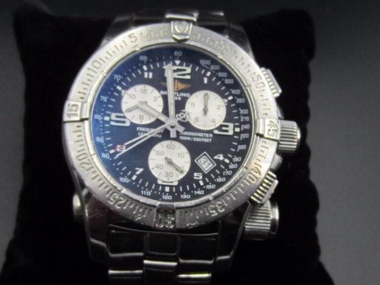 BREITLING BRACELET MONTRE ronde chronographe en acier, modèle « Emergency