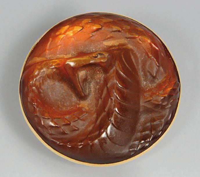 Broche grande, ronde « Serpent » (1911