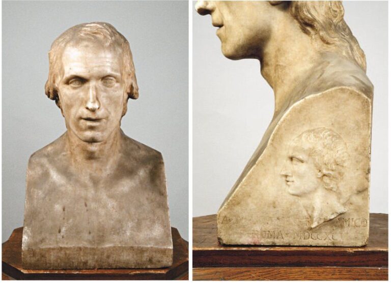 Buste en marbre blanc sculpté Portrait d'Antonio CANOVA Il porte l'indication sur une face : «