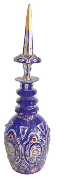 * Carafe balustre en cristal overlay
