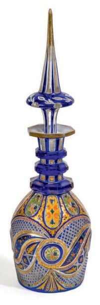 * Carafe balustre en cristal overlay
