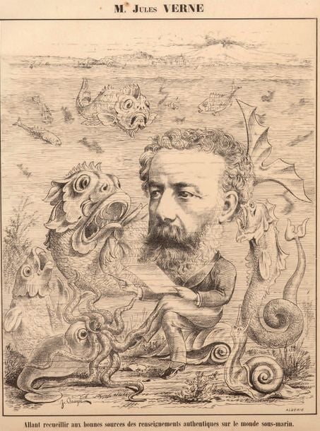 * Caricature de Jules Verne par