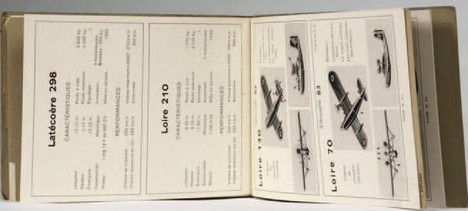 Carnet de silhouettes d'avions et d'hydravions français Édité par le Ministère de l'Air en mars 1940 avec ses fiches détaillées présentant tous les avions françai
