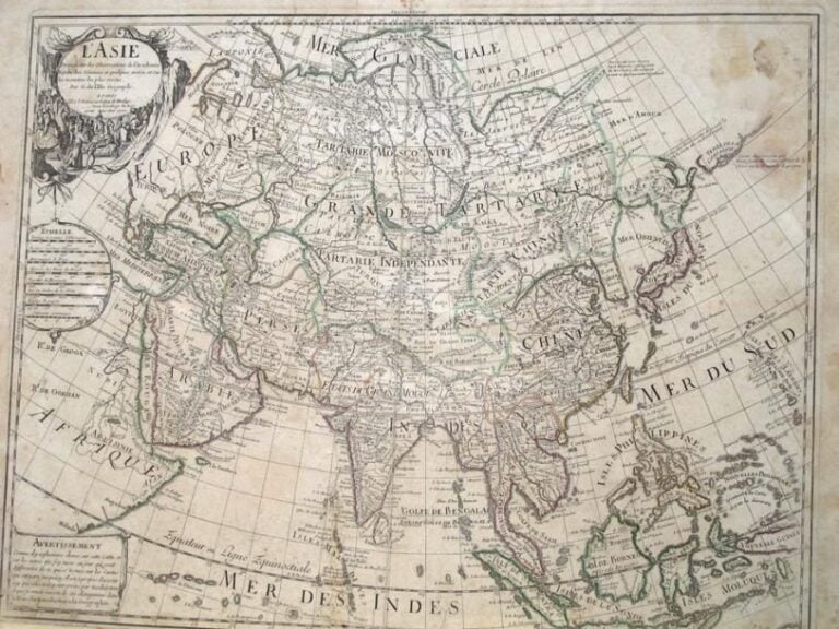 CARTE ANCIENNE L'«Asie» par Guillaume de Lisl
