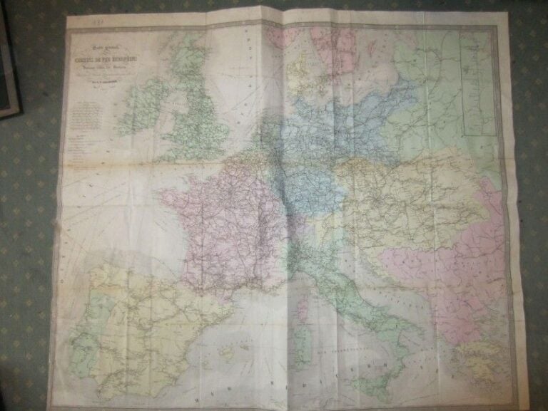 Carte générale des chemins de fer européens donnant toutes les stations ainsi que toutes les communications par me