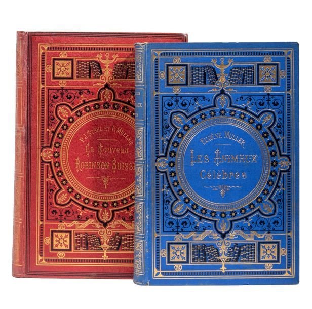 Cartonnages «aux deux rangées de livres»