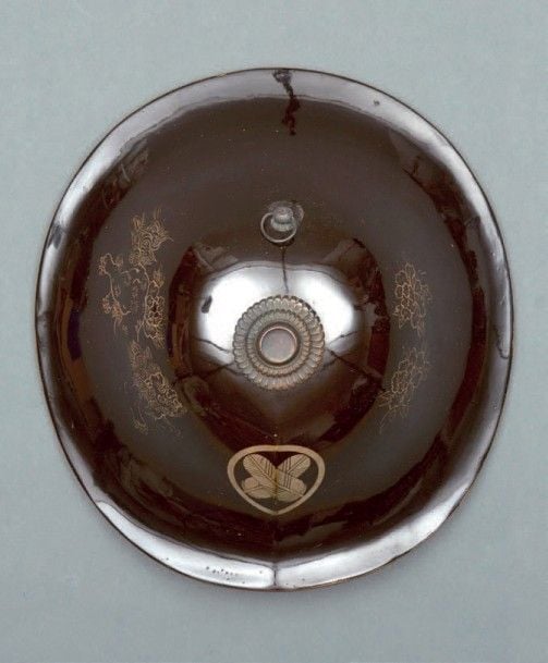 CASQUE DE SAMOURAÏ pour cavalier (bajo jingasa) laqué noi