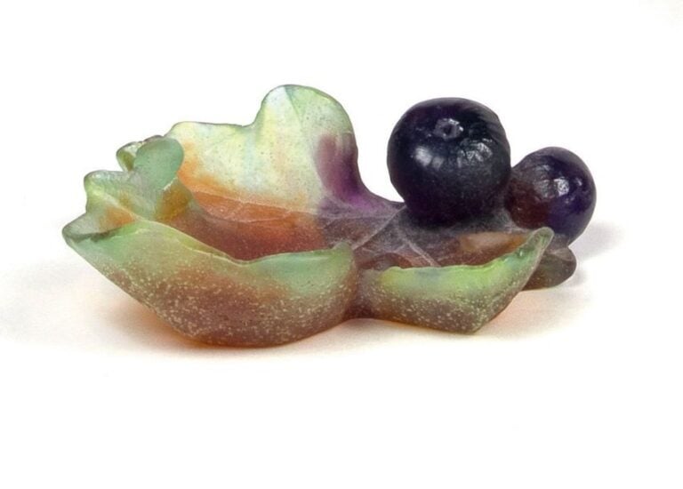Cendrier en pâte de verre à décor de fruits