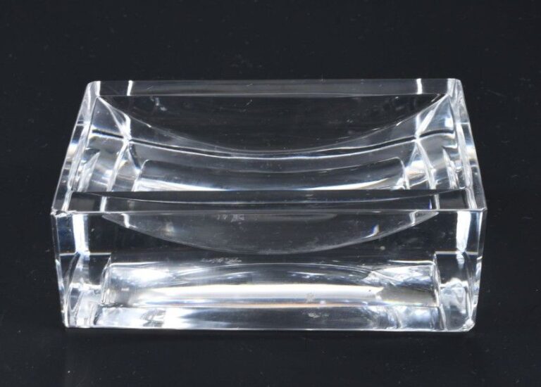 Cendrier rectangulaire reversible en cristal (fine égrenure à un angle