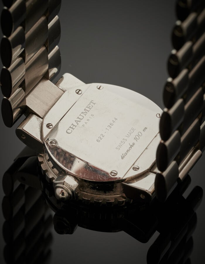 CHAUMET - BRACELET MONTRE ronde, de dame modèle "Class One" en acier. Lunette t…