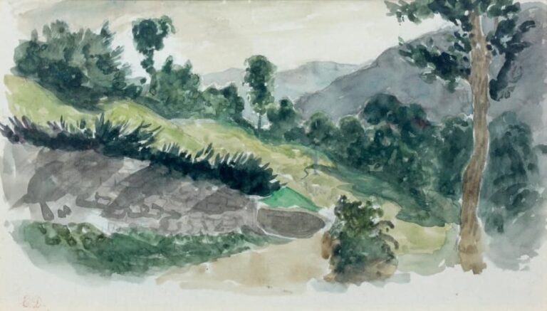 Chemin à flanc de montagne - 1845