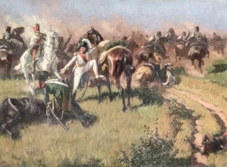 Choc de cavaliers dans la déroute