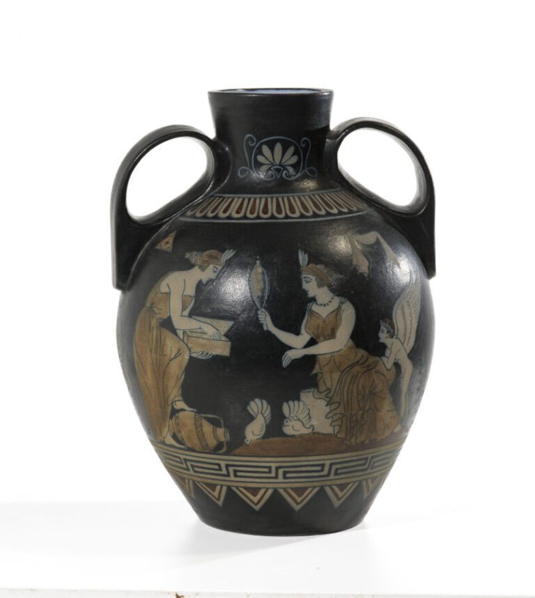 CIBOURE - PEDRO GARCIA DE DIEGO (1904-1969) - Rare vase à deux anses en grès à…