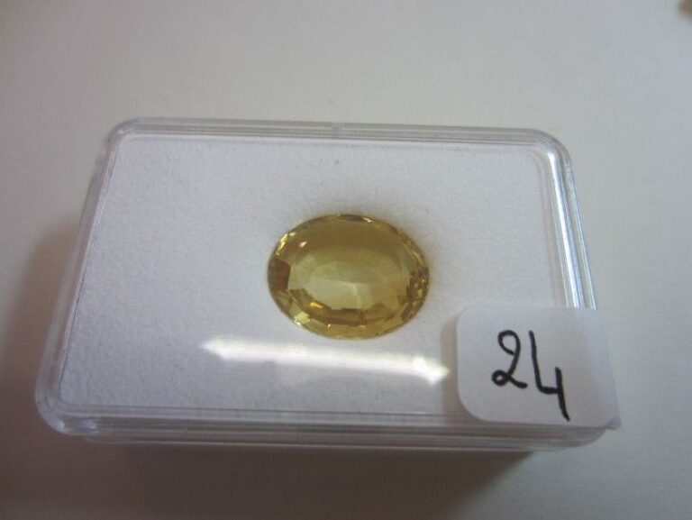 CITRINE ovale facettée pesant environ 11,9 carats