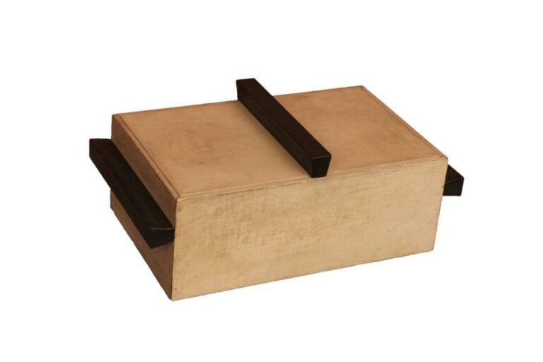 COFFRET gainé de parchemin et de cuir