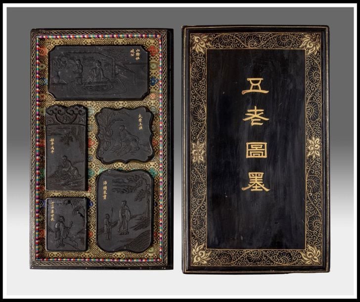 COFFRET RENFERMANT CINQ (5) PAINS D'ENCRE PAR LA MANUFACTURE HU KAIWEN ???