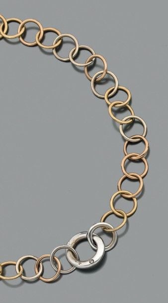 COLLIER «Lucciole» composé d'anneaux trois ors (750 millièmes