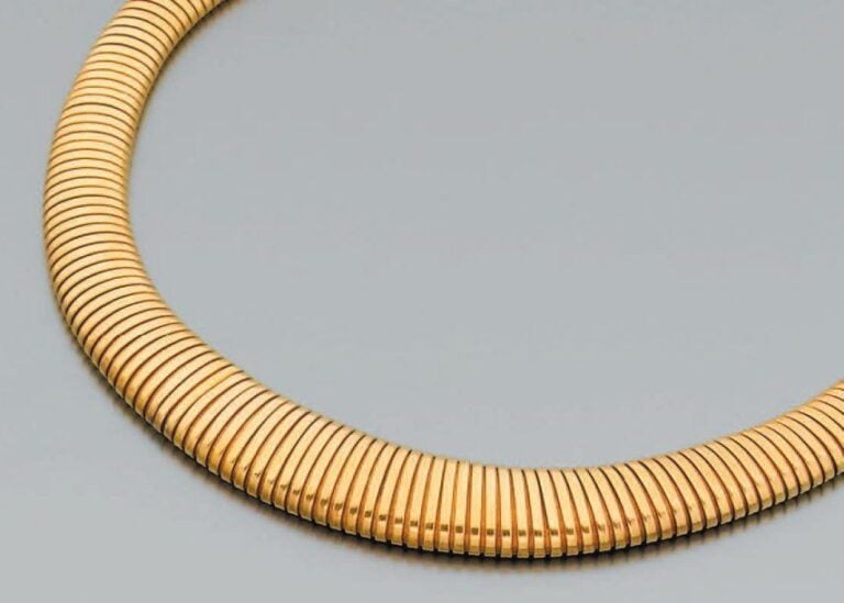 COLLIER « tubogaz » en or jaune, en chut