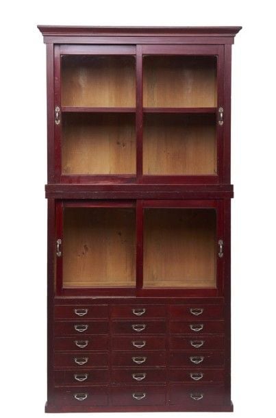 Commode de magasin laquée à deux corp