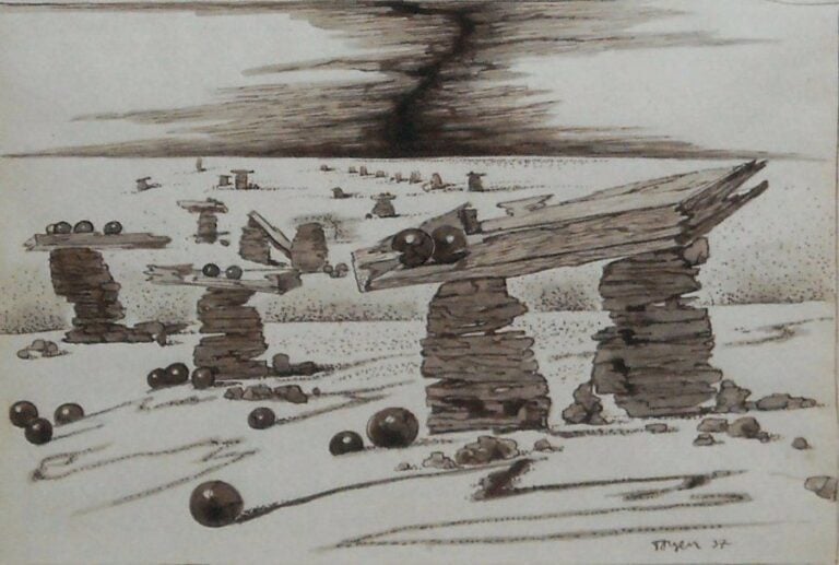 Composition (1937) Sepia sur papie