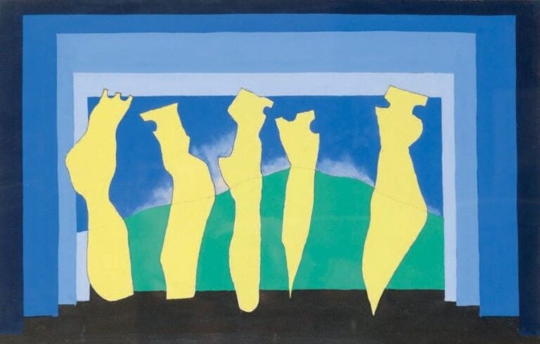 Composition, 1957 Gouache, signée et dédicacée en bas à droite 33 x 46 cm
