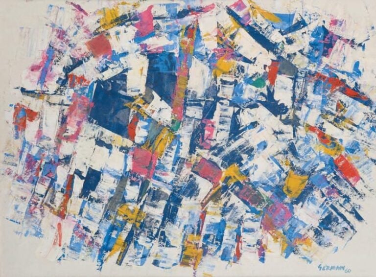 Composition, (19)60 Gouache sur papier, signée en bas à droite et datée