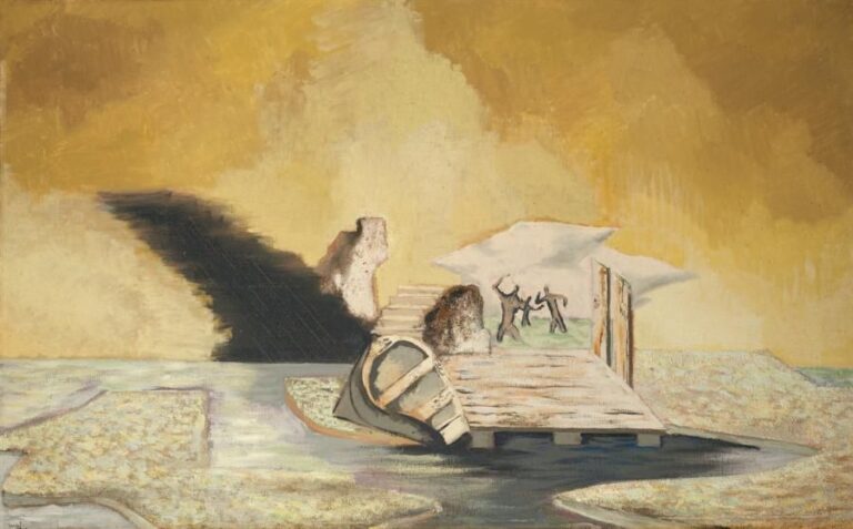 Composition à la barque, 1929 Huile sur toile, signée et datée en bas à gauche 80 x 130 cm