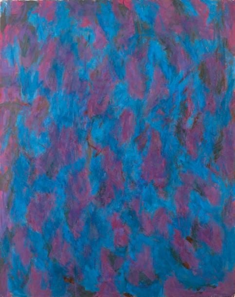 Composition abstraite, 1984 Huile sur toile signée et datée en bas à gauche Contresignée, datée et numéro d'atelier 1302 92 x 73 cm