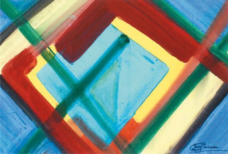 COMPOSITION ABSTRAITE Gouache sur papier signée en bas à droite 26 x 38 cm