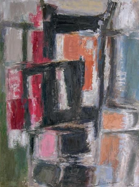 Composition abstraite Huile sur toile, signée en bas à droite 100 x 73 cm Oil on canvas, signed lower right