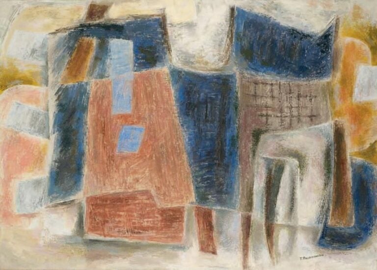 Composition abstraite Huile sur toile, signée en bas à droite 81 x 116 cm