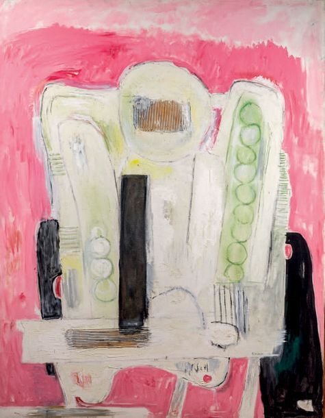 Composition abstraite, Le rose et le noir, 1977