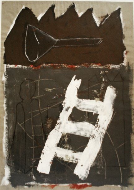 Composition Acrylique sur papier Signée et datée par l'artiste provenance galerie Hilger ( Vienne) 42 X 59 cm