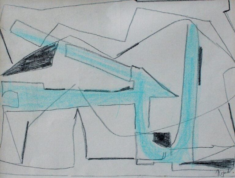 Composition bleue Crayons couleu