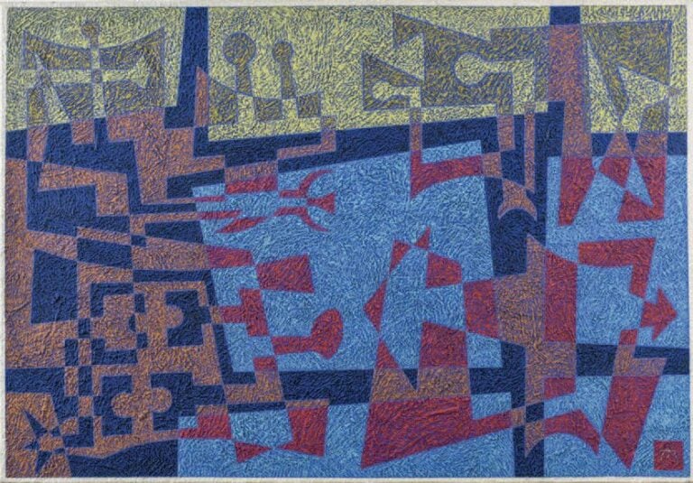 Composition bleue et rouge