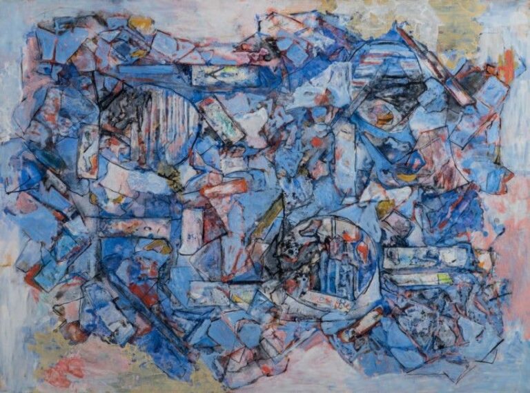 Composition bleue, orange, 1985
