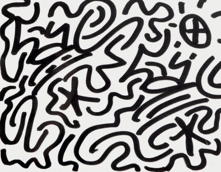 Composition, circa 1990 Acrylique sur papier Signée au centre 30 x 40 cm