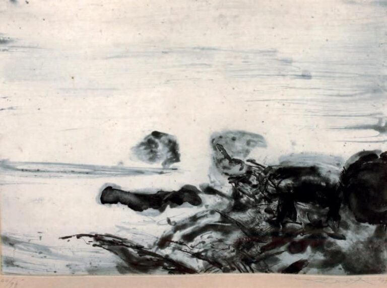 «COMPOSITION EN GRIS» Lithographie, contresignée en bas à droite numérotée 44/99 31 x 41 cm